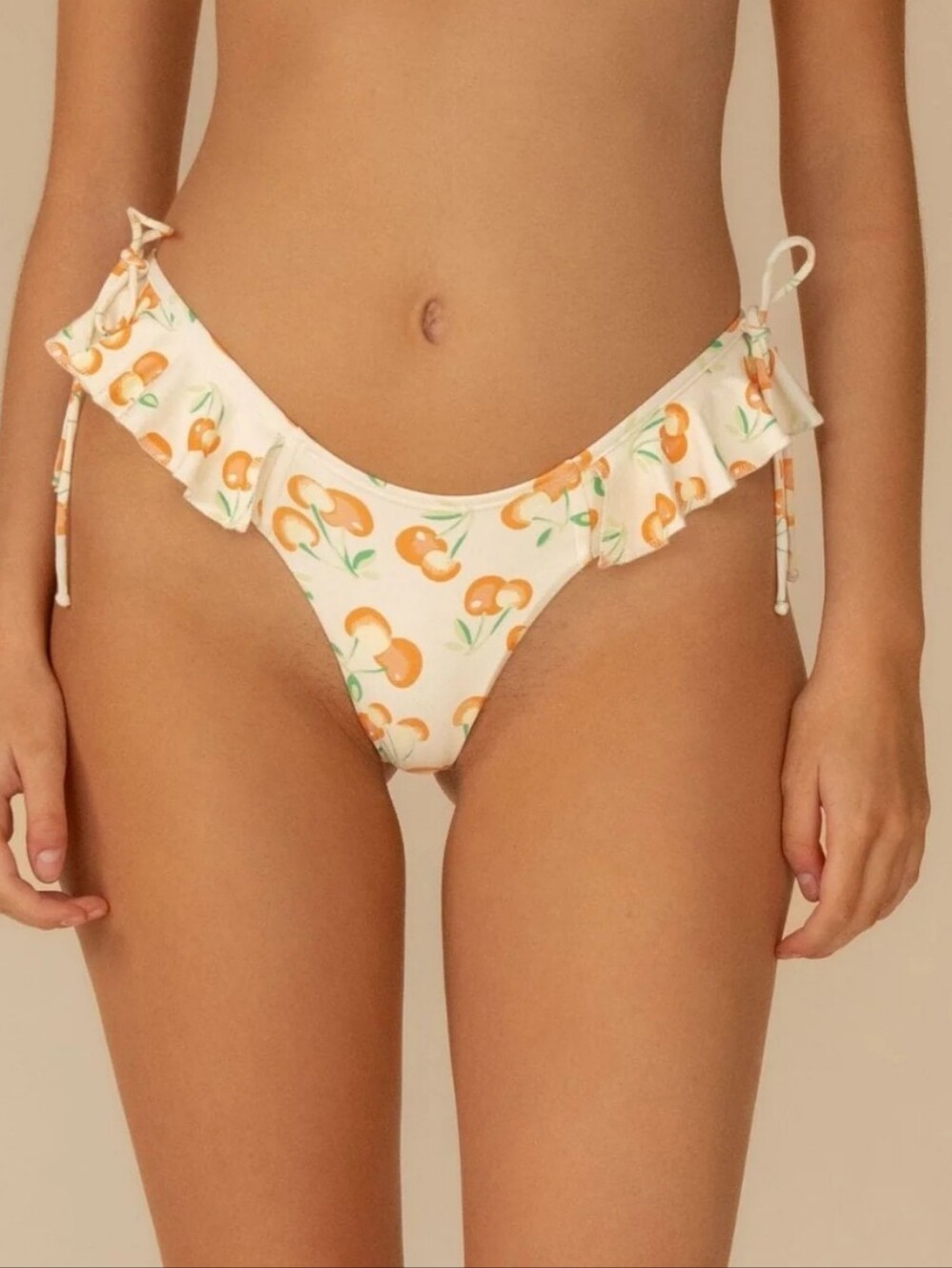 Montce Uno Ruffle Bows Bikini Bottom | Cherry Sherbert | Size S